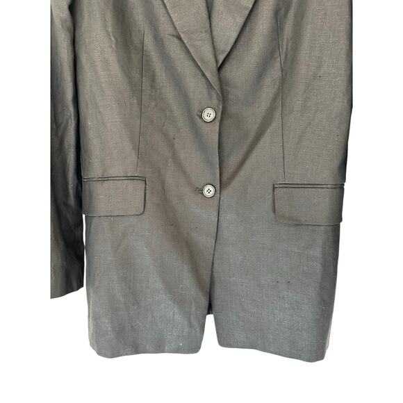 J.Crew Black Single Breasted Corporate Office Work Career Linen Blazer Size 8 - Picture 5 of 11